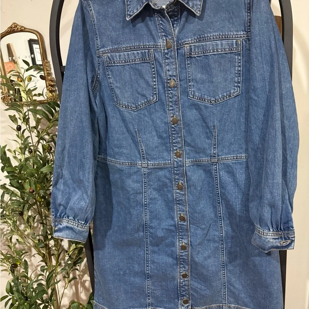 Ophelia Roe Denim Long Sleeve Dress plus size size 16 - Picture 2 of 8